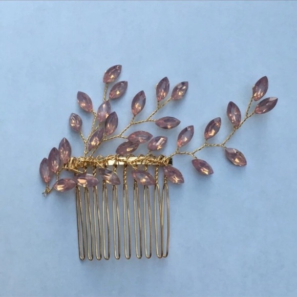 New! Crystal Leaf Comb Hair Comb - Picture 2 of 6